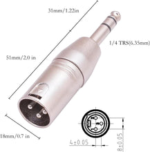 Charger l&#39;image dans la galerie, MR DJ XMTRS 1/4&quot; TRS to Balanced XLR Male Adapter
