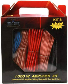 Complete 1000W 8 Gauge Car Amplifier Installation Wiring Kit Amp PK3 8 Ga Blue