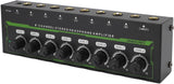 MR DJ Microamp HA800PRO Ultra-compact 8-channel stereo headphone amplifier