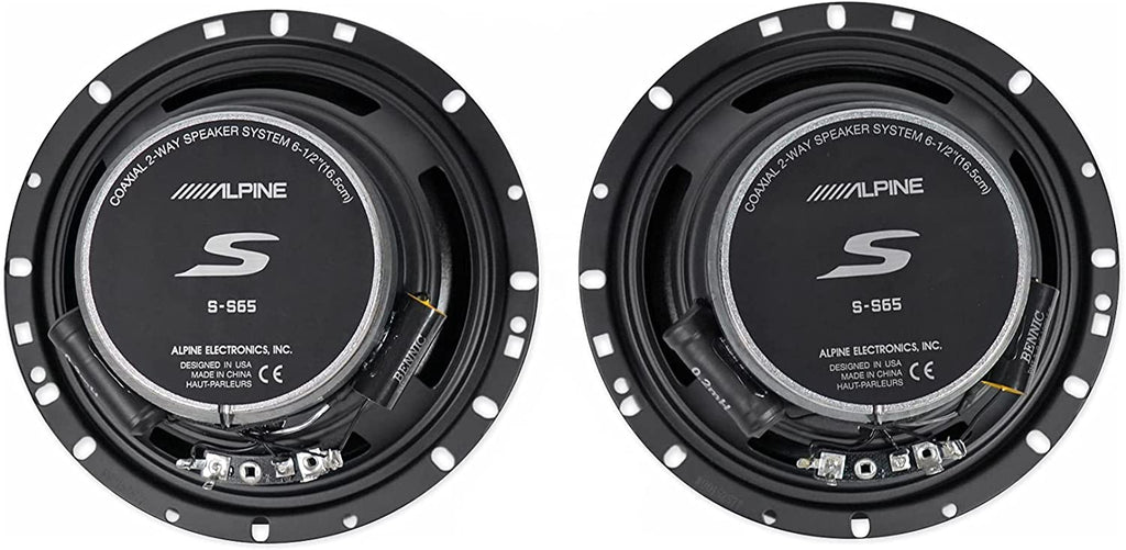 Alpine S-S65 + Front or Rear Speaker Adapters + Harness For Select Honda and Acura Vehicles