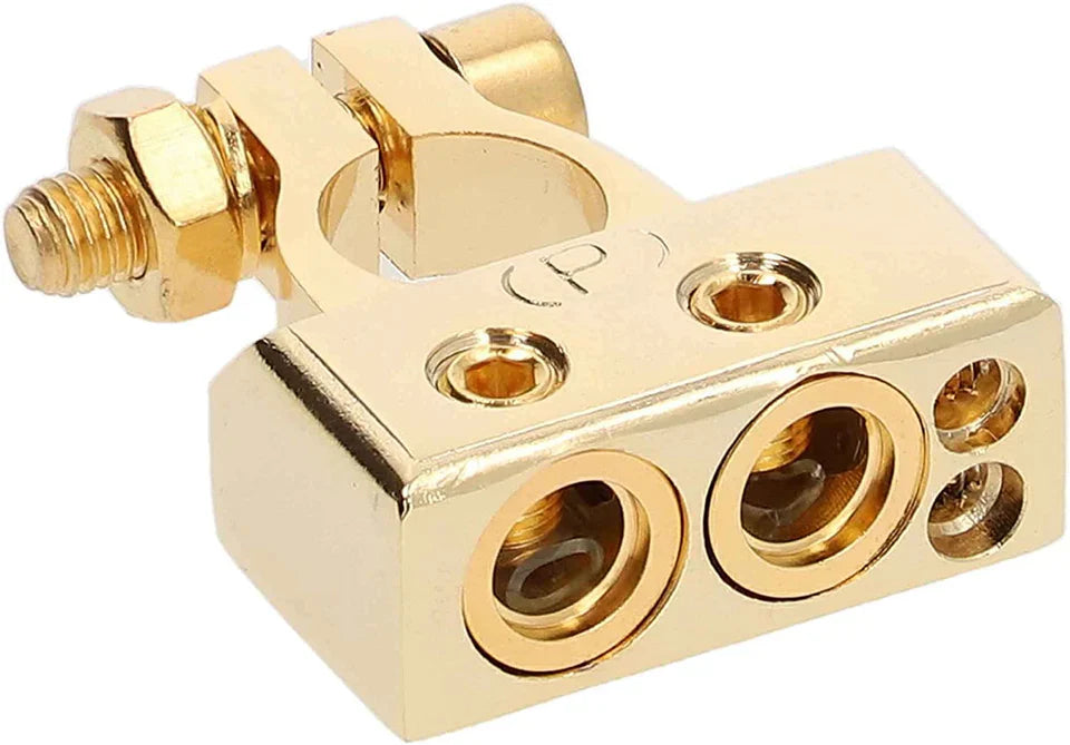Absolute BTG300P 1 AWG/1x4 AWG/2x8 AWG Output Positive Gold Battery Terminal