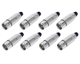 8 Switchcraft AAA3MZ AAA Series 3 Pin XLR Male Cable Mount, Silver Pins / Nickel Metal