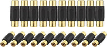 Load image into Gallery viewer, Absolute FF-100B-100 Gold RCA Female-to-Female Coupler Adapter 100 Pack
