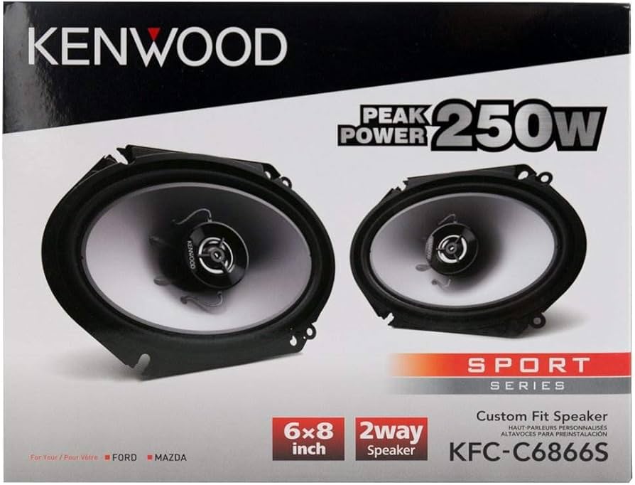 Kenwood Car KFC-C6866S 6x8" 500 Watts 2-Way Car Audio Coaxial Speakers Stereo