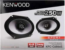 Charger l&#39;image dans la galerie, Kenwood Car KFC-C6866S 6x8&quot; 500 Watts 2-Way Car Audio Coaxial Speakers Stereo