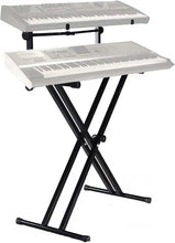 Load image into Gallery viewer, MR DJ KS650 2 Tier Doubled Keyboard Stand Adjustable Locking Straps &amp; Quick Release