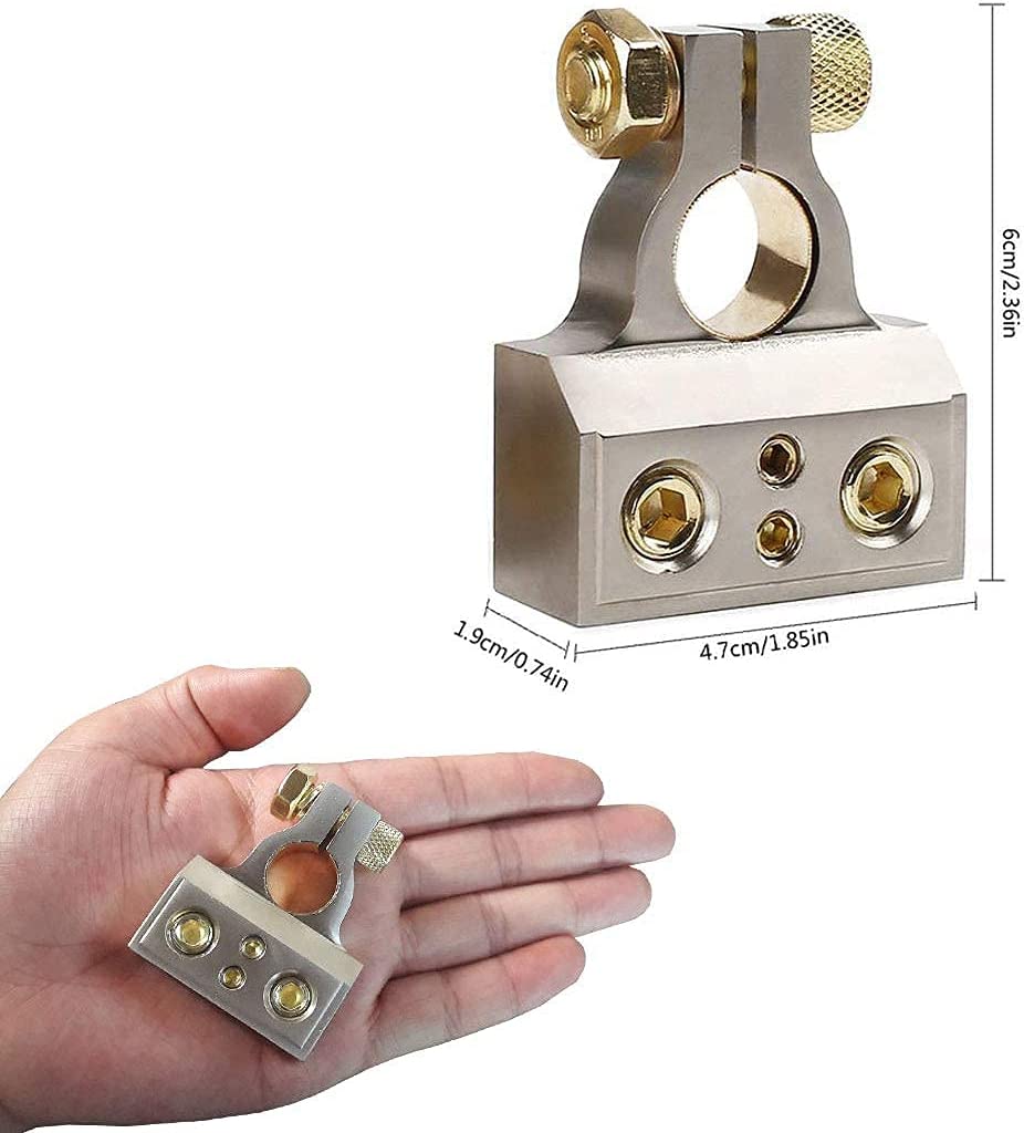 6 American Terminal ABTC300PN 0/2/4/6/8 AWG Single Positive & Negative Power Battery Terminal Connectors Chrome