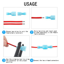 Load image into Gallery viewer, Absolute 200pcs Male &amp; Female Blue Nylon Quick Disconnects 16-14 AWG Gauge Insulated