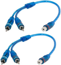 Load image into Gallery viewer, 20 Absolute RCA Audio Cable "Y" Adapter Splitter 1 Female to 2 Male Plug Cable