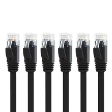 Load image into Gallery viewer, 6 Cat6a Ethernet Network Patch Cable RJ45 23AWG 600Mh Solid Copper Wire 3' Black