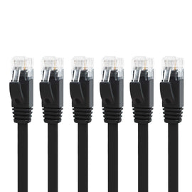 6 Cat6a Ethernet Network Patch Cable RJ45 23AWG 600Mh Solid Copper Wire 3' Black