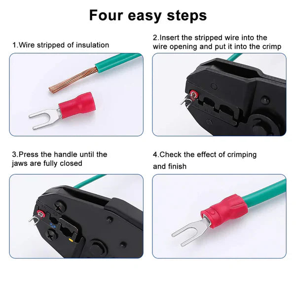 American Terminal E-SR8-500 500PCS 18-22AWG #8 Red Insulated Fork Spade Wire Connector Electrical Crimp Terminal