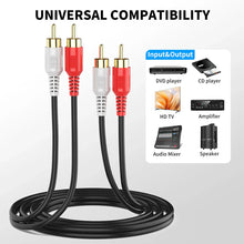 Load image into Gallery viewer, 2 Absolute RCABK25 25FT RCA Audio Cable 2-Channel Male to Male OFC Copper Gold Plated