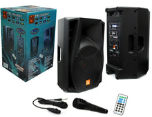 Load image into Gallery viewer, 15&quot; PA DJ Power Speaker with Built-In Bluetooth and Radio/EQ/LCD/MP3/USB/SD