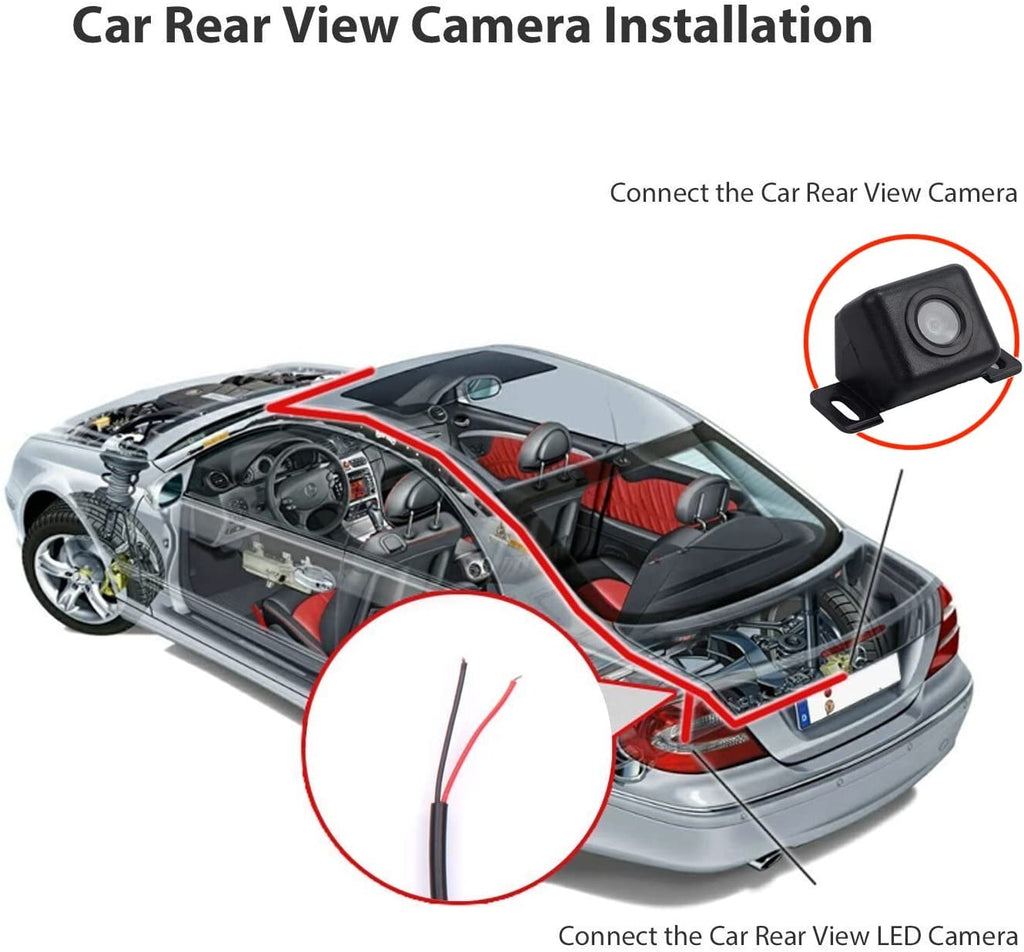 CAM109 Backup Camera License Plate HD Night Vision Rear View 170° Angle Waterproof Compatible with Pioneer Car Radio DMH-100BT DMH-WT8600NEX DMH-160BT DMH1770NEX AVH-120BT AVH-210EX AVH-2550NEX AVH-X490BS