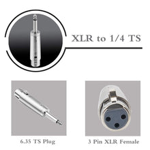 Charger l'image dans la galerie, 8 MR DJ QTMXLRF1 XLR Female to 1/4" Mono Male Adapter Converter Gender Audio Coupler