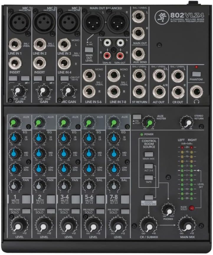 Mackie 802-VLZ4 8 Channel Ultra Compact Analog Mixer