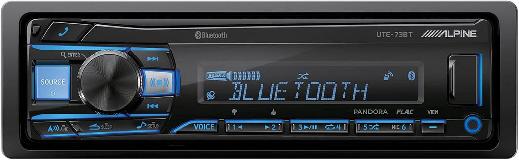 Alpine UTE-73BT Bluetooth Car Stereo + V68 6x8" Speakers