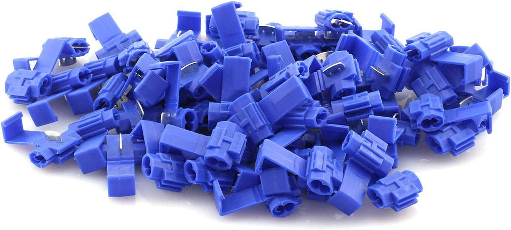 American Terminal SPL1614B 50pcs Lock Quick Splice Wire Terminals Snap Lock Blue 16-14 AWG