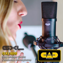 Charger l&#39;image dans la galerie, CAD Audio GXL1800 Large Format Side Address Condenser Microphone- Perfect for Studio, Podcasting &amp; Streaming, Black