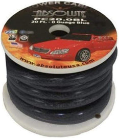 Absolute P020BK 0 Gauge 20 Feet Black Power Ground Wire Cable