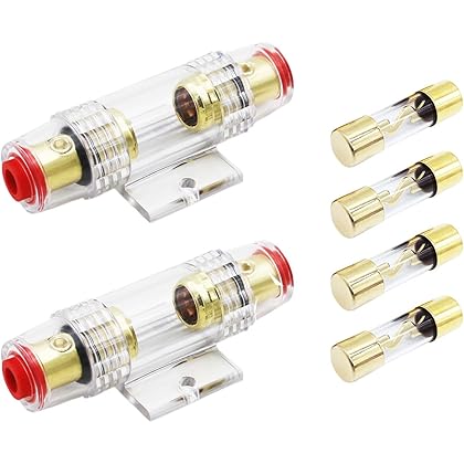 2 MK Audio MAFU80 80 Amp Inline AGU Fuse Holder Fits 4, 8 & 10 Gauge Wire