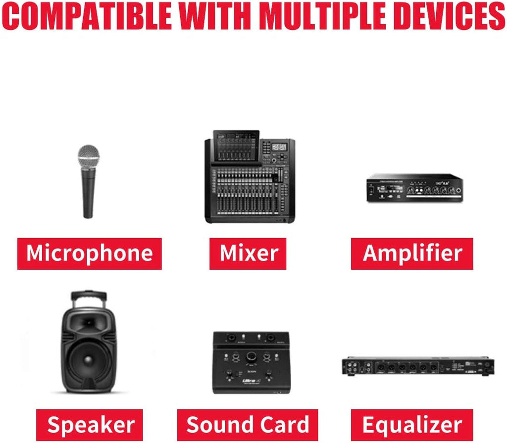 MR DJ CQSXF25 25' Pro PA DJ Karaoke XLR Female to 1/4" TRS Stereo Male Plug Audio Balanced Microphone Cable