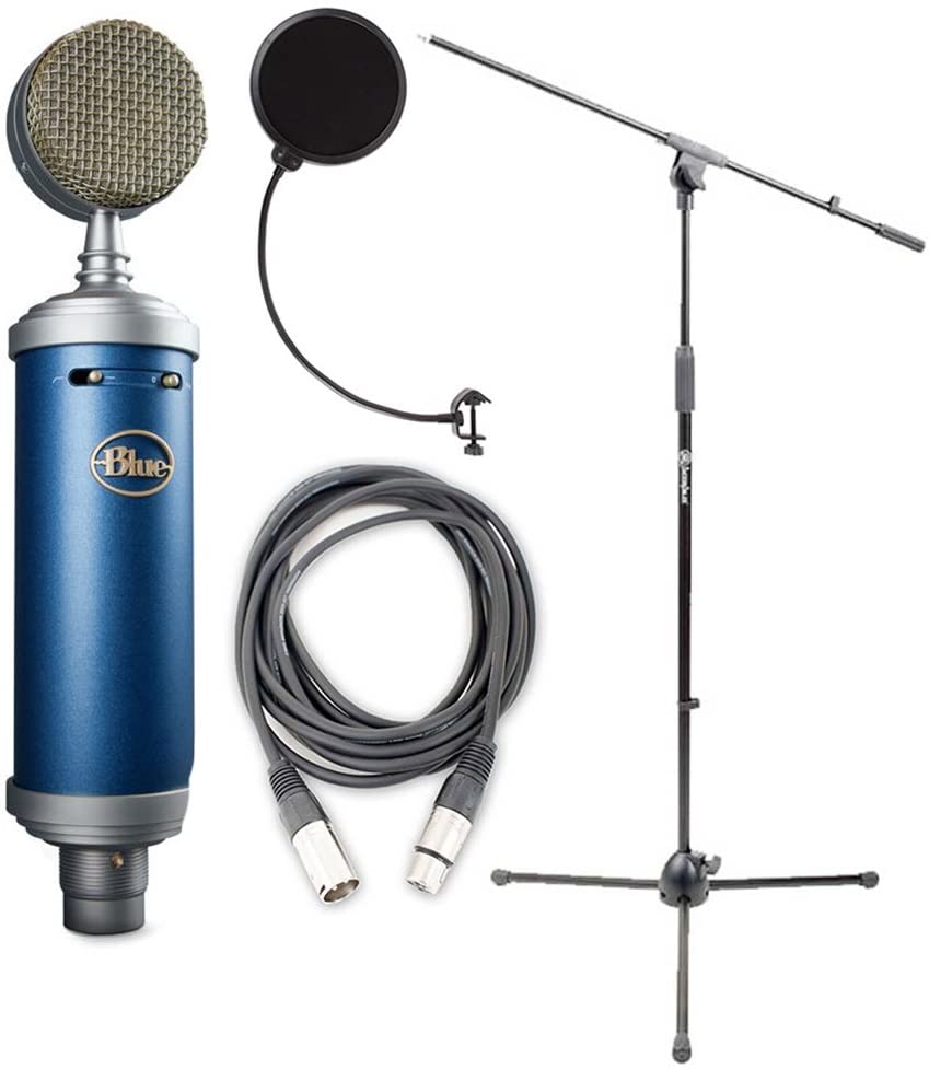Blue Bluebird SL Microphone Bundle with Mic Boom Stand, XLR Cable and Pop Filter Popper Stopper