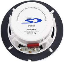 Load image into Gallery viewer, Alpine SPS-M601 110W 6-1/2&quot; 6.5&quot; 2-Way Type-S Marine Coaxial Speakers Silver