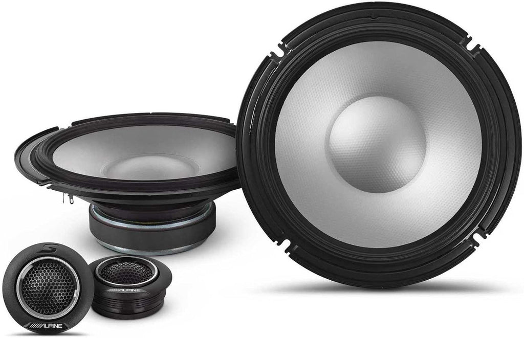 Alpine KTA-450 + S2-S80C 4-Channel Amplifier 8" Component Speaker + Accessory Bundle