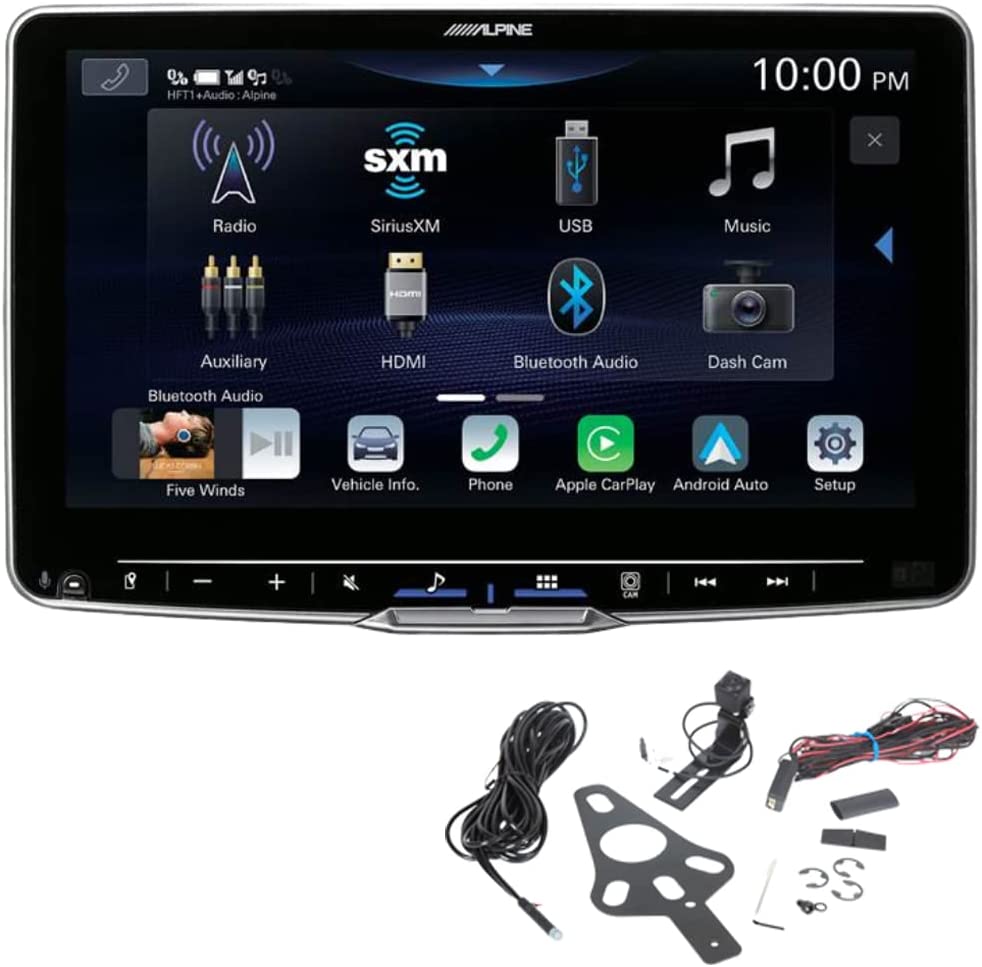 Alpine Halo9 ILX-F509 9" Digital Multimedia Receiver, HCE-RCAM-WRA Spare Tire Backup Camera