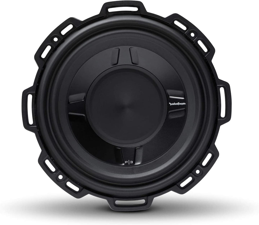 2 Rockford Fosgate P3SD2-10 1200W Shallow Mount Subwoofers + Sub Enclosure Box