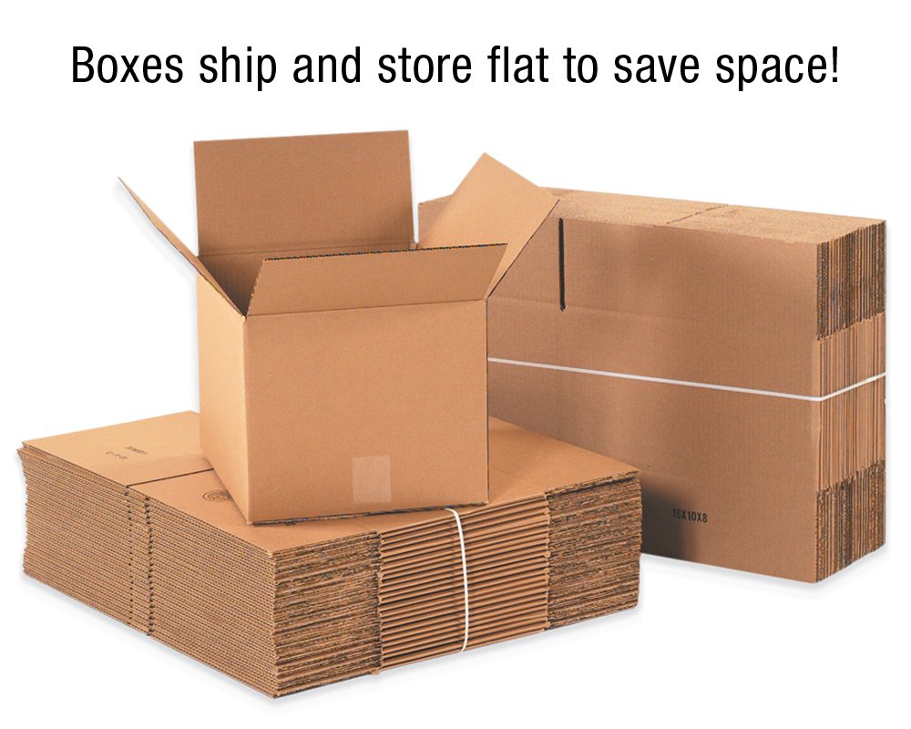 25 Pack Shipping Boxes 15"L x 15"W x 15"H Corrugated Cardboard Box for Packing Moving Storage