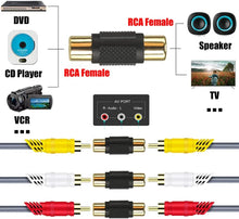 Load image into Gallery viewer, American terminal ATFF-100B-20 Gold RCA Female-to-Female Coupler Adapter 20 Pack