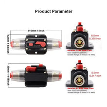 Load image into Gallery viewer, Absolute ICB140 4/8 AWG 140 Amp In-line Circuit Breaker with Manual Reset