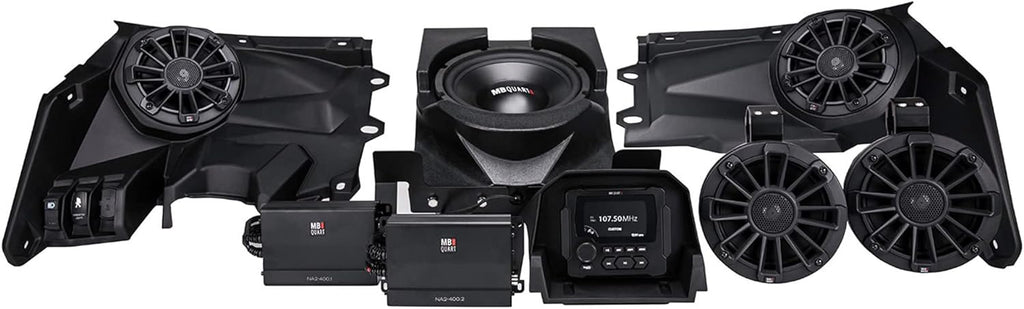 MB Quart MBQX-STG5-1 X3 Radio, Speakers, Rear Cans, Sub, Amps,Black
