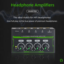 Charger l'image dans la galerie, MR DJ Microamp HA400PRO Ultra-compact 4-channel stereo headphone amplifier