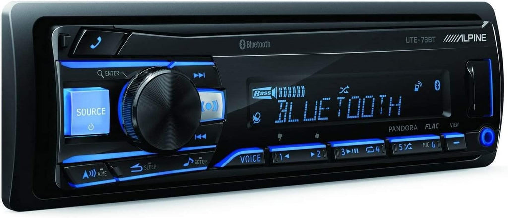 Alpine UTE-73BT RUE-4360 Remote + Two Pairs SXE-6926S 6x9" Coax Speakers