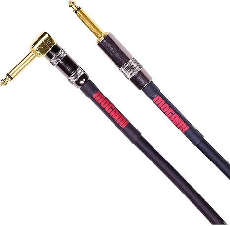 Mogami OD GTR 12 R Guitar R Cable - 1/4-inch TS to Right Angle 1/4-inch TS Cable - 12 foot