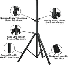 Load image into Gallery viewer, MR DJ SS350R Universal Red Tripod PRO PA DJ Home On Stage Speaker Stand