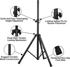 MR DJ SS350R Universal Red Tripod PRO PA DJ Home On Stage Speaker Stand