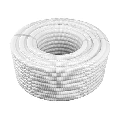 DC Sound 1/2" 13mm 100' White Split Wire Loom Cable Sleeves Conduit Protective Tubing