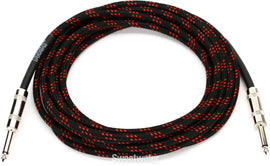 Hosa 3GT-18C5 Cloth Guitar Cable, Straight to Same, 18 ft, Black/Red