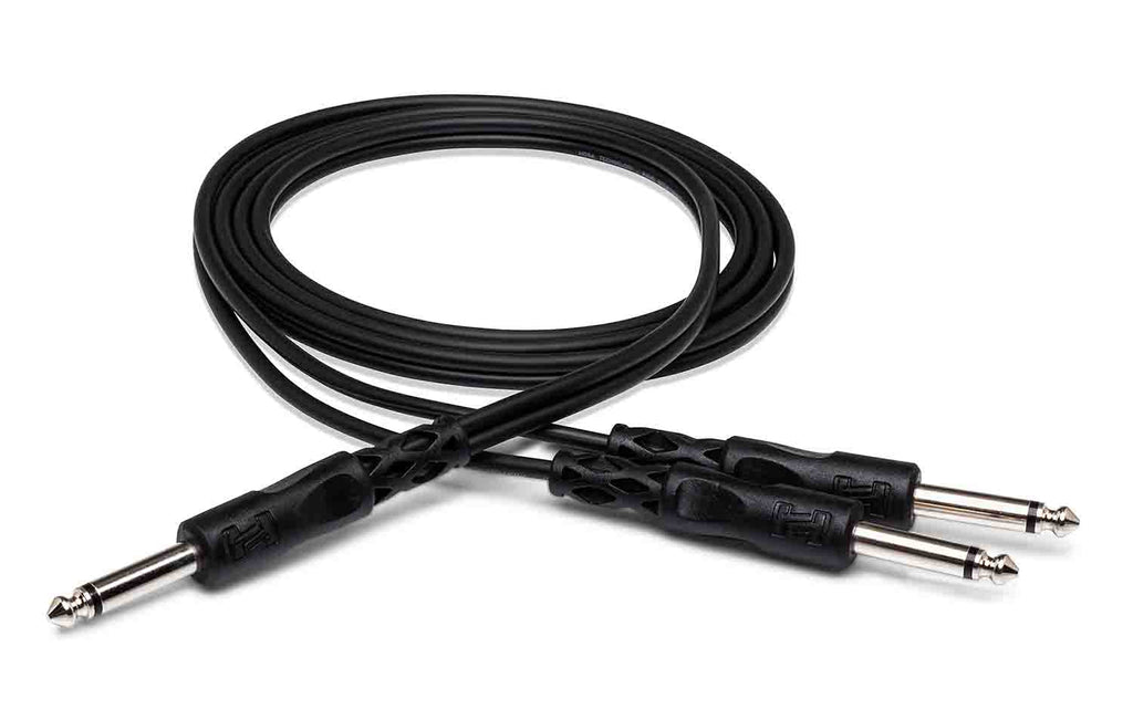 Hosa CYP-105, 1/4" TS Male to Dual 1/4" TS Male Y Cable - 5 Feet