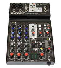 Charger l'image dans la galerie, Peavey PV6BT Pro Audio Mixer Bluetooth Effects + 3 MSP-1 1/4" Microphone Stand package