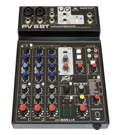 Peavey PV6BT Pro Audio Mixer Bluetooth Effects + 3 MSP-1 1/4