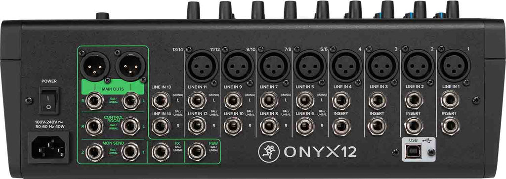 Mackie Onyx12, 12 Channel Premium Audio Mixer with Multitrack USB