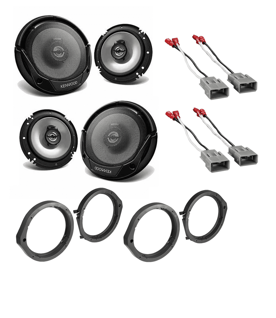 2 Set Kenwood KFC1666S 6.5" speaker Fit Honda 6.5" Or 6.75" Speaker Adapter & Harness
