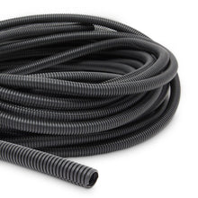 Load image into Gallery viewer, American Terminal 100 Feet Black 3/4" Split Wire Loom Conduit Polyethylene Tubing Black Color Sleeve Tube