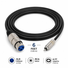 Load image into Gallery viewer, MR DJ CXFR6 6-Foot XLR Female to RCA Male Professional Audio Cable